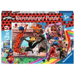 Miraculous / Ladybug - Helden Ladybug und Cat Noir - Puzzle - 3x49 Teile
