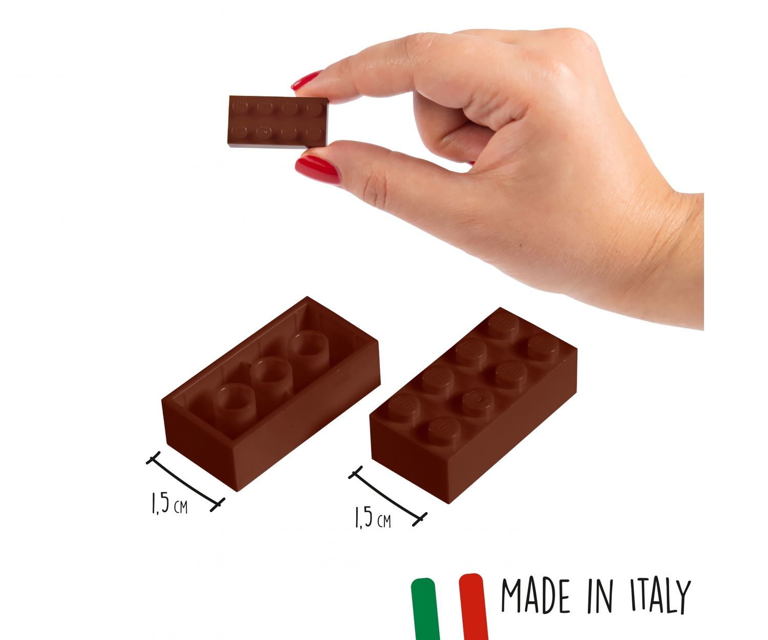 Androni - Blox 100 braune 8er Bausteine in Dose