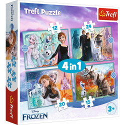 Disney Frozen / Die Eiskönigin - 4 in 1 Puzzle 12,15, 20, 24 Teile