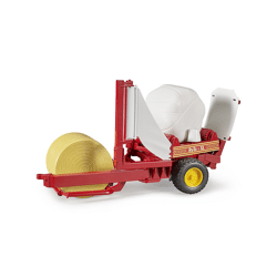 Bruder 02122 - Ballenwickler mit ockerbraunem und weißem Rundballen
