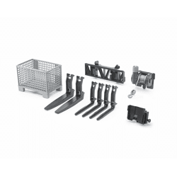 Bruder 02318 - Zubehör: Gitterpalette, Seilwinde und Frontladergabeln