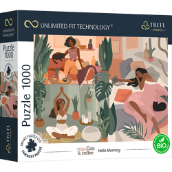 Yoga, Cats & Coffee, Hello Morning - UFT Jigsaw Puzzle 1000 pieces