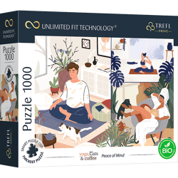 Yoga, Cats & Coffee: Peace of Mind / ADOBE STOCK_L - UFT Puzzle 1000 Teile