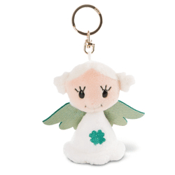 Guardian angel 9cm beanbag keyring with shamrock