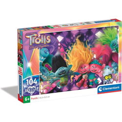 Clementoni 20191 - 104 Teile Brilliant Puzzle - Trolls 3