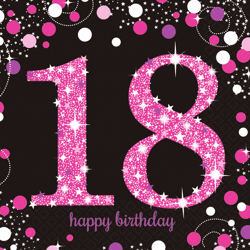 16 Servietten 18 Sparkling Celebration - Pink 33 x 33 cm