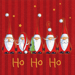 20 Servietten / Napins 33 x 33 cm - Santas singing Ho Ho Ho - Christmas