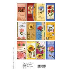 Allgemeine Wünsche Grußkarten - 100 Stück - 12 Motive