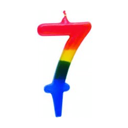 Numeral Birthday Candles - 1 Kokliko Numeral Candles No 7