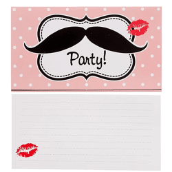 Schnurrbart - 8 Einladungskarten inkl. Umschläge