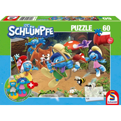 Azrael in Schlumpfhausen - 60 Teile Puzzle mit Add-on (2 Figuren)