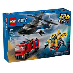 LEGO® City Fahrzeuge 60462 - Kombinationsset mit Hubschrauber, Löschauto und U-Boot (874 Teile)