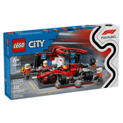 LEGO® City 60443 - F1® Boxenstopp mit Boxencrew und Ferrari Flitzer (322 Teile)