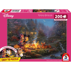 Disney Mickey and Minnie - Sweatheart Campfire - 200 Teile Puzzle - Thomas Kinkade Collection