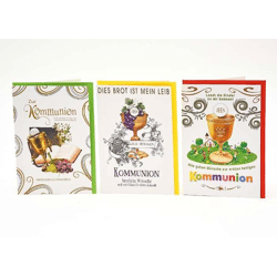 Kommunionskarte - 100 Stück - 3 Motive - 11,5 x 17,5 cm