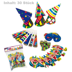 Party-​Sortiment 30-​teilig, diverse Ausführungen