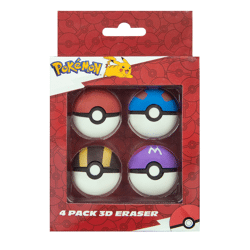Pokemon - 3D Radierer - 4 Stück