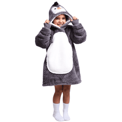 Noxxiez - kuscheliger Hoodie 3 bis 6 Jahre - Pinguin