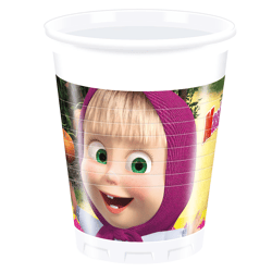 Masha and The Bear - 8 Plastikbecher 200 ml Paket of 8 pieces