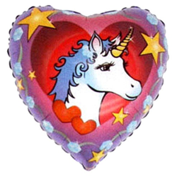 Einhorn Kopf - Herzförmiger Folienballon