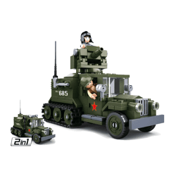 Sluban M38-B0685 - Army WWII - Alliierter Halbkettenfahrzeug 2in1
