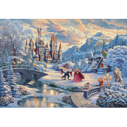 Disney, Die Schöne und das Biest, Zauberhafter Winterabend, Limited Christmas Edition - 1000 Teile Puzzle (Thomas Kinkade)