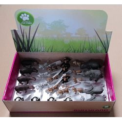 Bullyland 63023 - Wild Life Tiere 26 Stk. im Display, 7 fach sort.