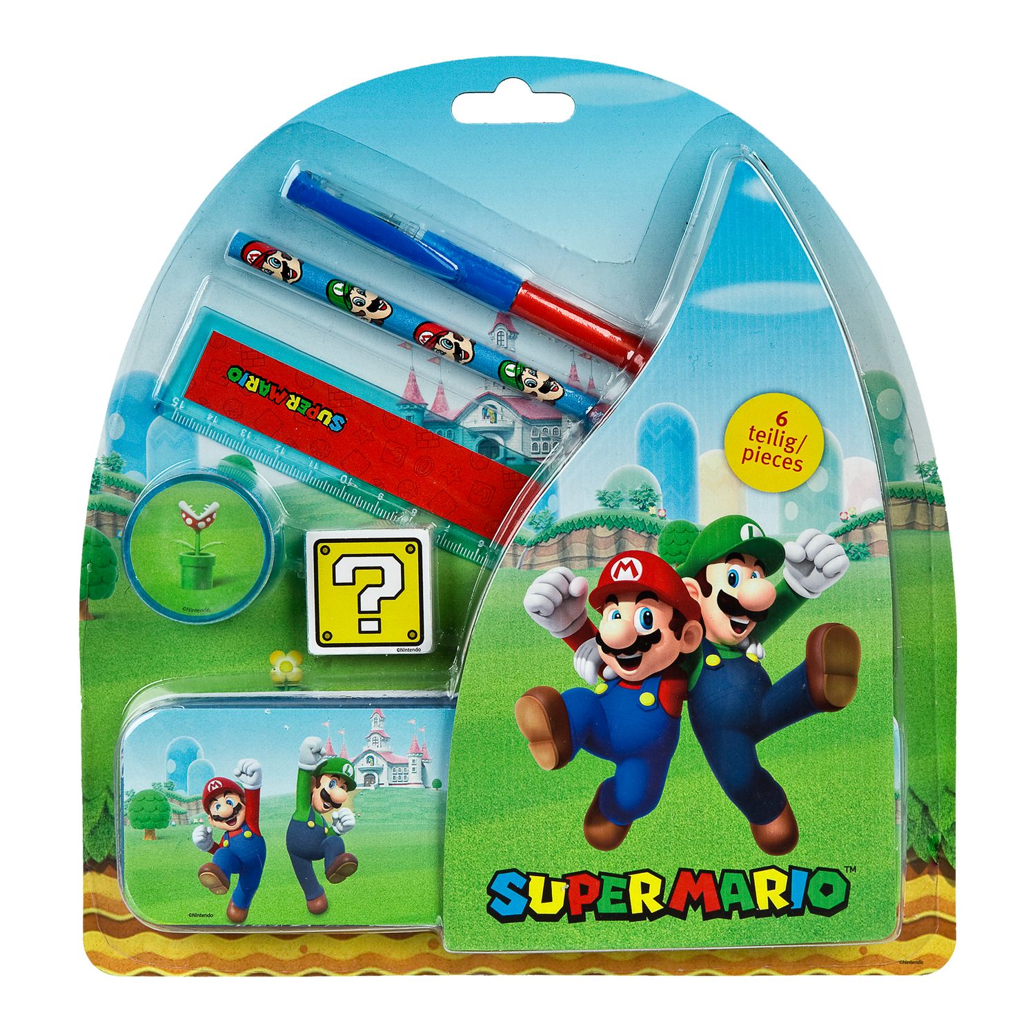 Super Mario - School set, 6 pieces