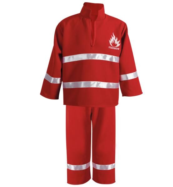 Feuerwehrmann rot - Kost&uuml;m 2-teilig - Kids (Gr&ouml;&szlig;e 128)