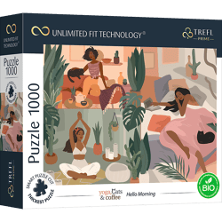 Yoga, Katzen & Kaffee, Hello Morning - UFT Puzzle 1000 Teile