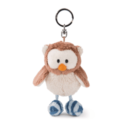 Eule Oscar 10cm Schlüsselanhänger mit Gelenk, Kopf drehbar