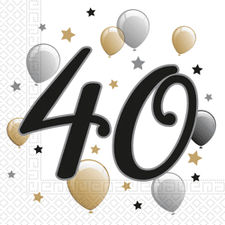 Milestone - 40 Jahre / Years - 20 Servietten - 33 x 33 cm