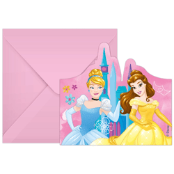 PRINCESS LIVE YOUR STORY - 6 FSC PAPER DIE CUT INVITATIONS & ENVELOPES