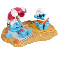 Schlümpfe am Strand beim Sonnenbad - Deko-Figur