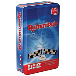 Jumbo Spiele 03817 - Original Rummikub – Kompakt in Metalldose