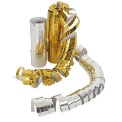 Luftschlangen gold/silber, sort. Farben