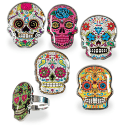 Ring Sugar Skull, sort. Designs