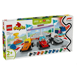 LEGO® DUPLO® Stadt 10445 - F1® Team Rennautos mit Rennfahrern (70 Teile)