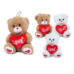Bear with heart I Love You plush figure - 2 assorted - 18 cm