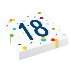 Confetti Birthday - 20 napkins Birthday 18 - 33 x 33 cm