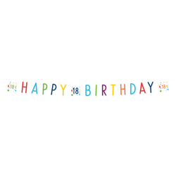 Confetti Birthday - Partykette Birthday 18 - 180 x 13,8 cm