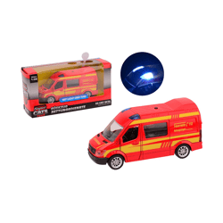 Super Cars Feuerwehr Bus mit Rückzug, Licht und Geräusch 1:43