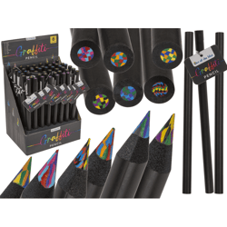 Grafiti pencil - 6 colors assorted in display - 17 cm