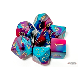 Chessex: Gemini Purple-Teal/gold Polyhedral 7-Dice Set