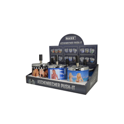 Pin-Up - Dreh-Aschenbecher Sortiment - 9 x 12 cm - 6er Display