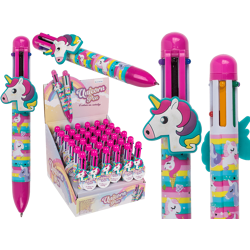 Einhorn - Kugelschreiber mit 6 farbigen Minen - 36er Display