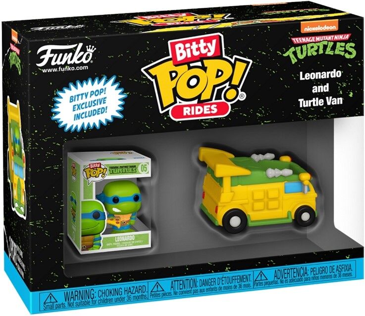 Funko 83626 - Bitty POP! Rides - Teen Mutant Ninja Turtles Leonardo with Turtle Van