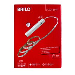 Brilo LED Streifen mit Bewegungssensor, Hintergrundbeleuchtung, indirekte Beleuchtung für Bett, Schrank, Regal, Küche, neutrales Weiß, selbs