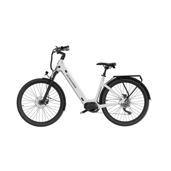 Vanpowers Urban Glide Ultra E-Bike Perlweiß Größe S Tiefeinsteiger, 110 km Reichweite & 25 km/h, Fahrrad