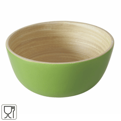 Boltze schaal bamboe groen 10 cm